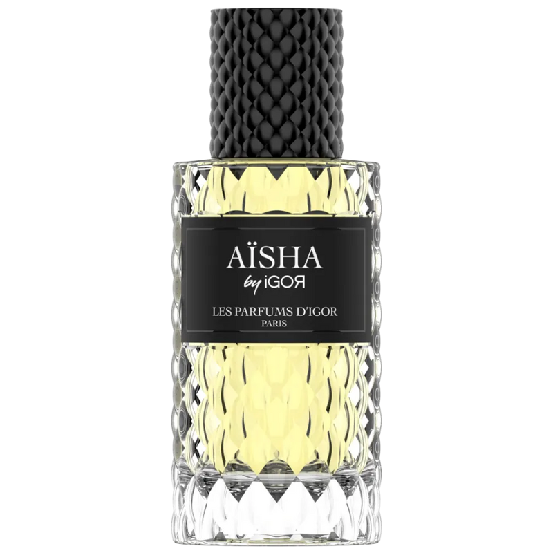 Flacon du parfum AÏSHA – extrait de parfum femme, inspiré de Magic d’Al Jazeera, collection Les Parfums d'igor, 50 ml.