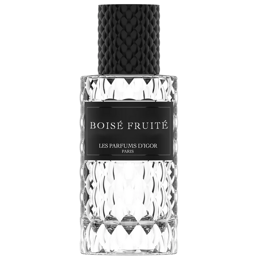 Flacon du parfum Boisé Fruité – extrait inspiré de Silver Mountain Water de Creed, Les parfums d'igor, 50 ml.